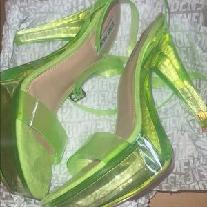 Steve Madden Green Stiletto Heels with Ankle Strap